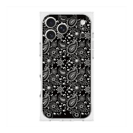 プレミアムスクエアケース with MagSafe［ ペイズリー - Black ］