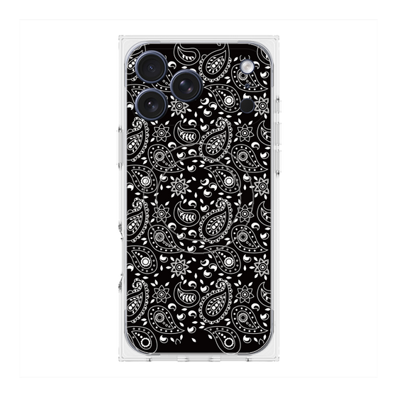 プレミアムスクエアケース with MagSafe［ ペイズリー - Black ］