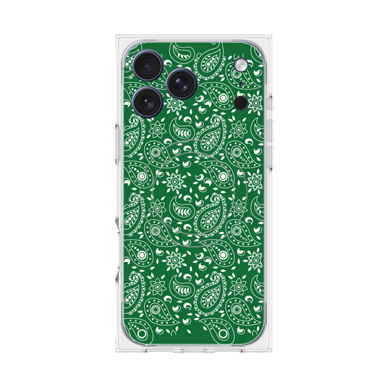 プレミアムスクエアケース with MagSafe［ ペイズリー - Green ］