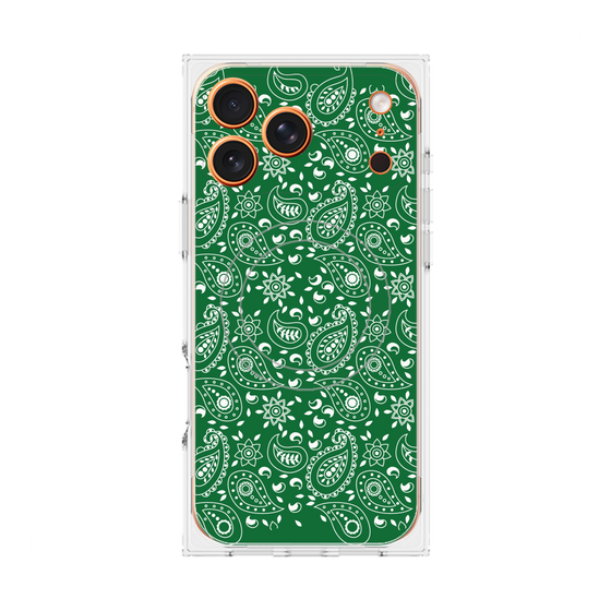 プレミアムスクエアケース with MagSafe［ ペイズリー - Green ］