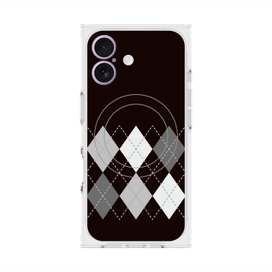 プレミアムスクエアケース with MagSafe［ Nordic Argyle - Black ］