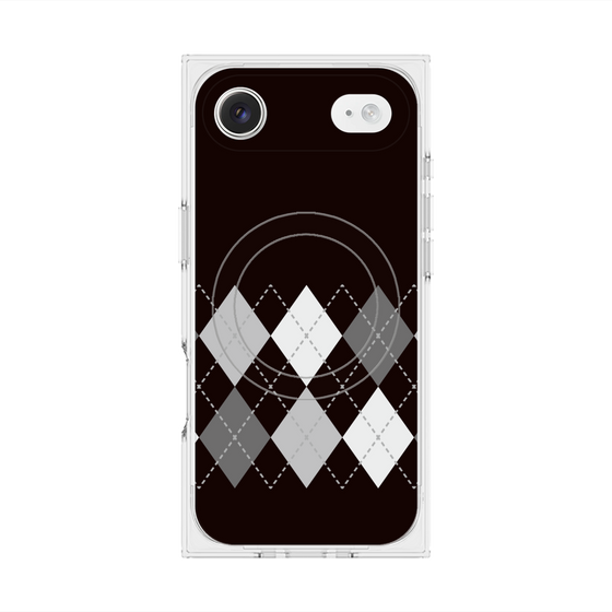 プレミアムスクエアケース with MagSafe［ Nordic Argyle - Black ］