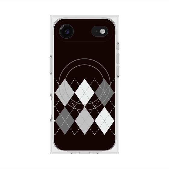 プレミアムスクエアケース with MagSafe［ Nordic Argyle - Black ］