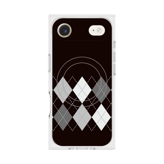 プレミアムスクエアケース with MagSafe［ Nordic Argyle - Black ］