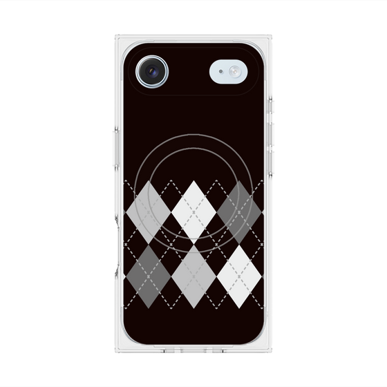 プレミアムスクエアケース with MagSafe［ Nordic Argyle - Black ］