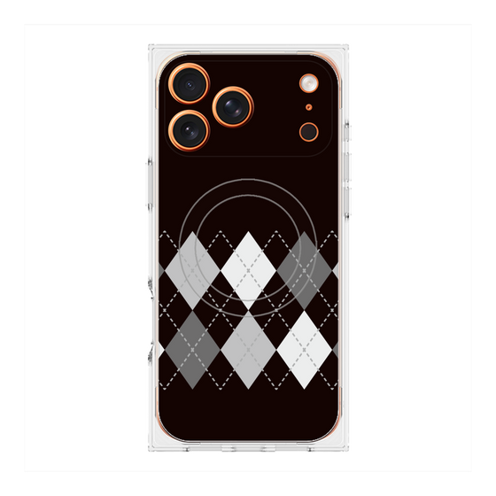 プレミアムスクエアケース with MagSafe［ Nordic Argyle - Black ］