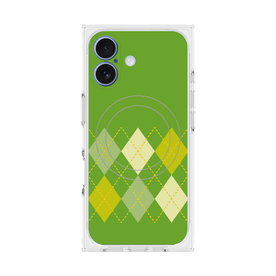 プレミアムスクエアケース with MagSafe［ Nordic Argyle - Green ］