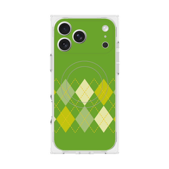 プレミアムスクエアケース with MagSafe［ Nordic Argyle - Green ］