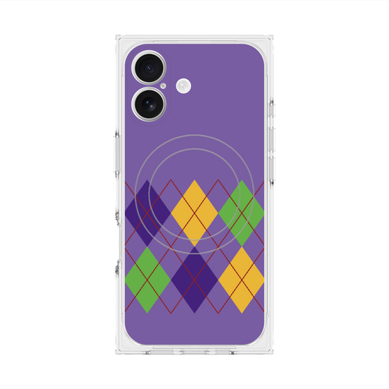 プレミアムスクエアケース with MagSafe［ Nordic Argyle - Purple ］