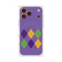プレミアムスクエアケース with MagSafe［ Nordic Argyle - Purple ］