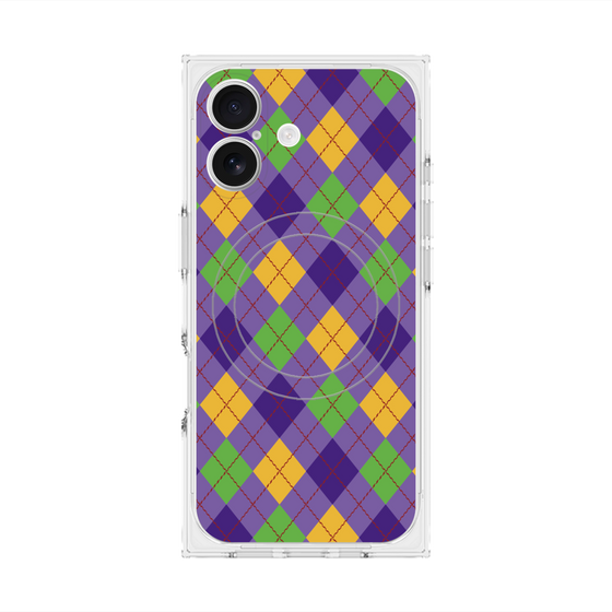 プレミアムスクエアケース with MagSafe［ Argyle - Purple ］