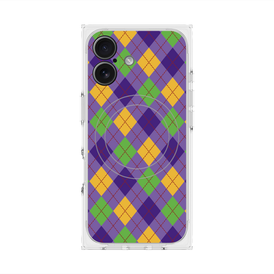 プレミアムスクエアケース with MagSafe［ Argyle - Purple ］