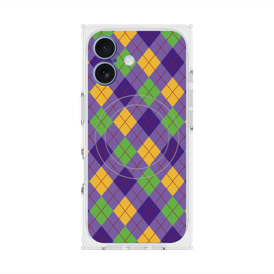 プレミアムスクエアケース with MagSafe［ Argyle - Purple ］
