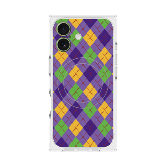 プレミアムスクエアケース with MagSafe［ Argyle - Purple ］