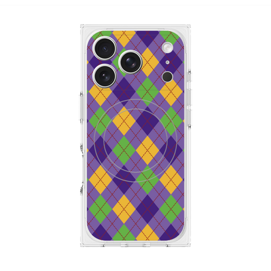 プレミアムスクエアケース with MagSafe［ Argyle - Purple ］