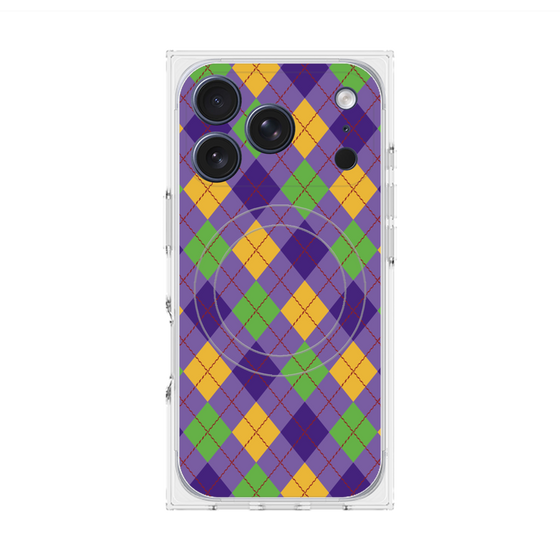 プレミアムスクエアケース with MagSafe［ Argyle - Purple ］