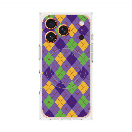 プレミアムスクエアケース with MagSafe［ Argyle - Purple ］