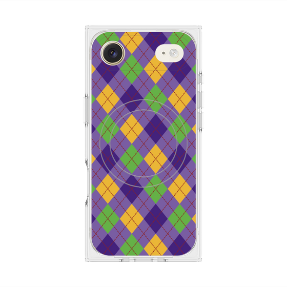 プレミアムスクエアケース with MagSafe［ Argyle - Purple ］