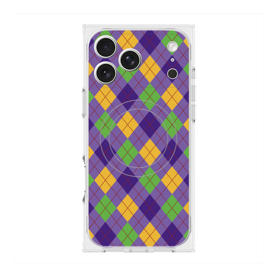 プレミアムスクエアケース with MagSafe［ Argyle - Purple ］