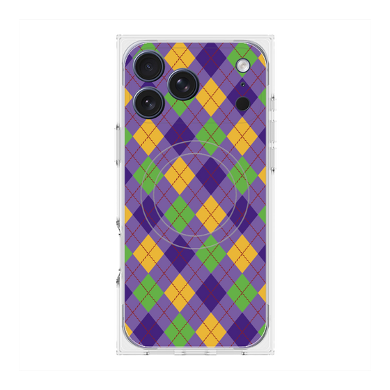 プレミアムスクエアケース with MagSafe［ Argyle - Purple ］