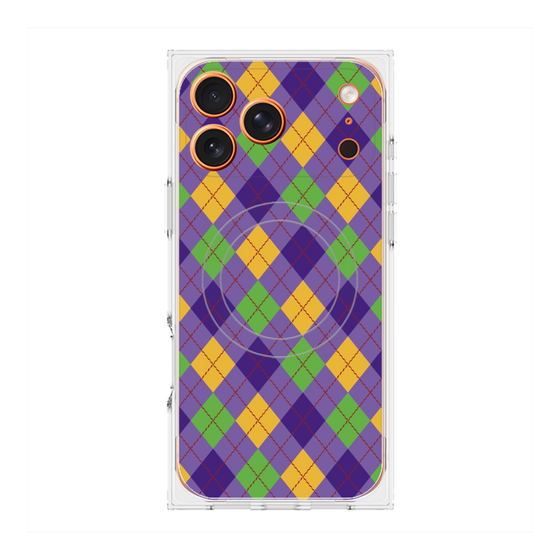 プレミアムスクエアケース with MagSafe［ Argyle - Purple ］