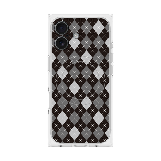 プレミアムスクエアケース with MagSafe［ Argyle - Black ］