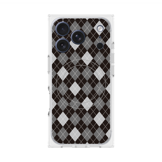 プレミアムスクエアケース with MagSafe［ Argyle - Black ］