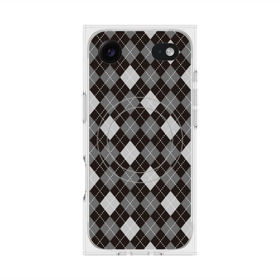 プレミアムスクエアケース with MagSafe［ Argyle - Black ］