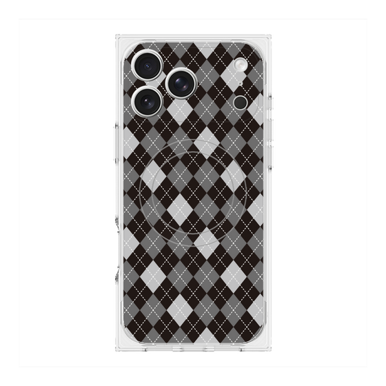プレミアムスクエアケース with MagSafe［ Argyle - Black ］