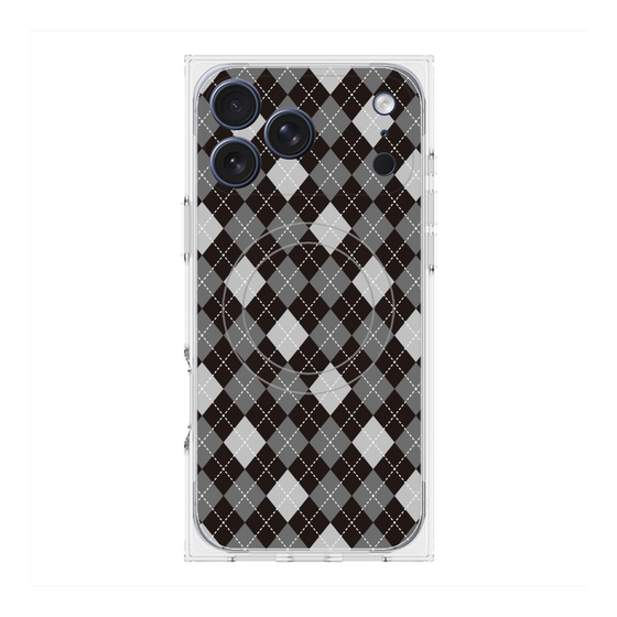 プレミアムスクエアケース with MagSafe［ Argyle - Black ］