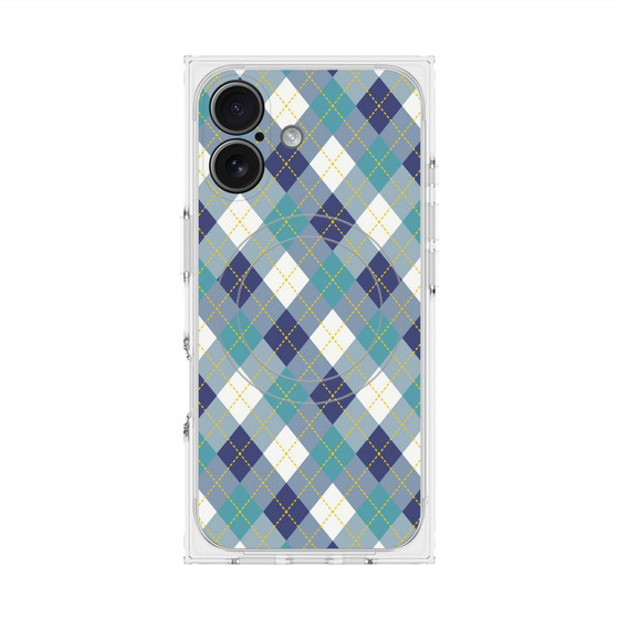 プレミアムスクエアケース with MagSafe［ Argyle - Blue ］