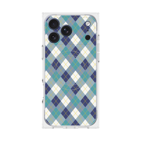 プレミアムスクエアケース with MagSafe［ Argyle - Blue ］