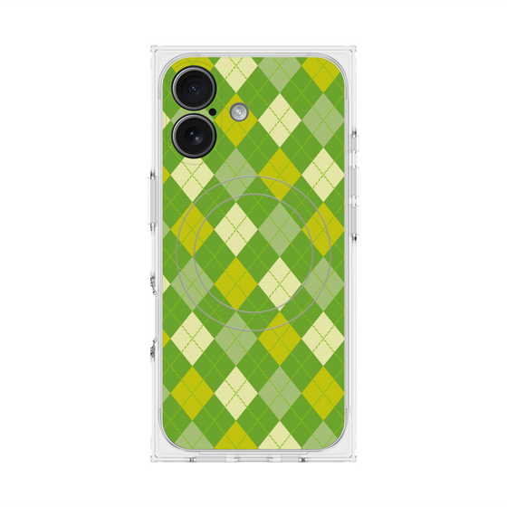 プレミアムスクエアケース with MagSafe［ Argyle - Green ］