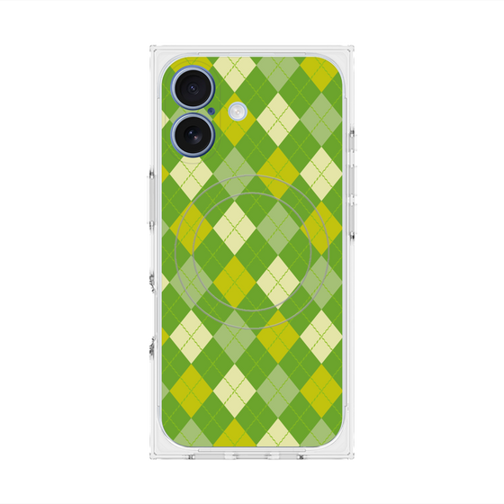 プレミアムスクエアケース with MagSafe［ Argyle - Green ］