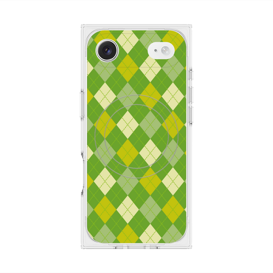 プレミアムスクエアケース with MagSafe［ Argyle - Green ］