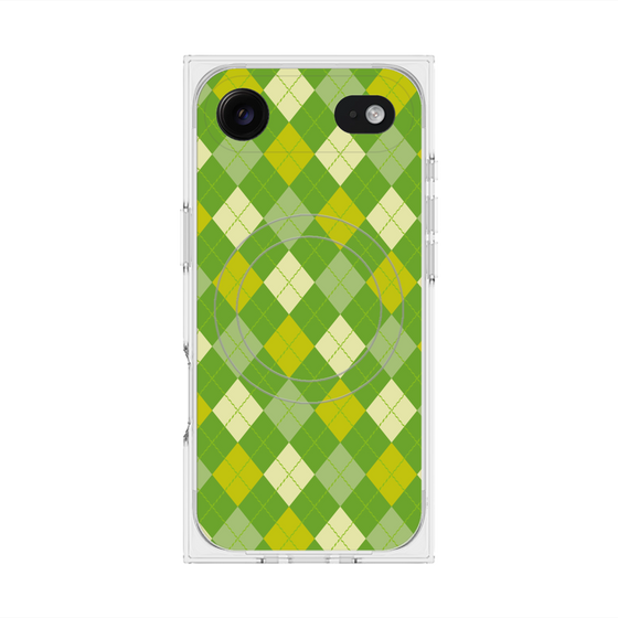プレミアムスクエアケース with MagSafe［ Argyle - Green ］