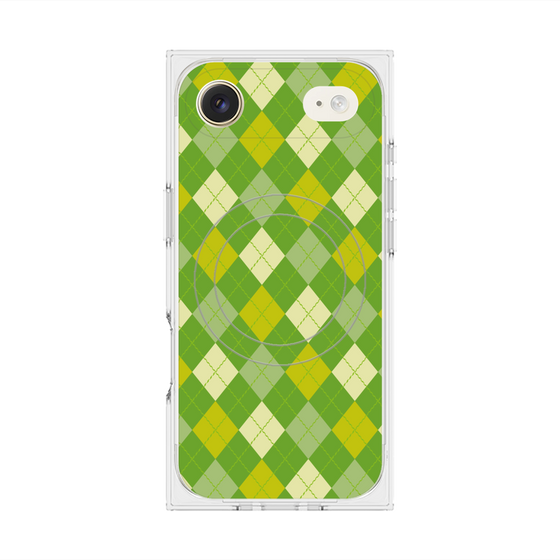 プレミアムスクエアケース with MagSafe［ Argyle - Green ］