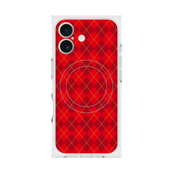 プレミアムスクエアケース with MagSafe［ Argyle - Red ］