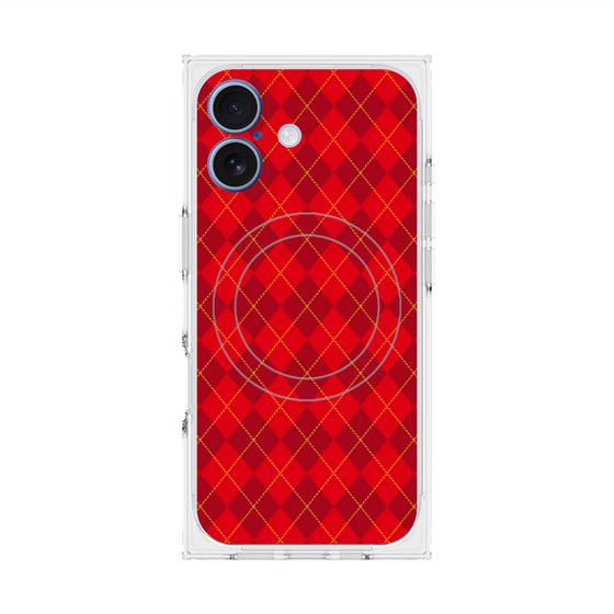 プレミアムスクエアケース with MagSafe［ Argyle - Red ］