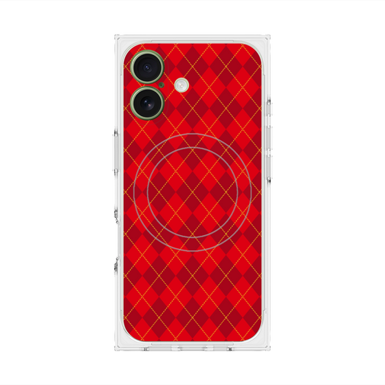 プレミアムスクエアケース with MagSafe［ Argyle - Red ］