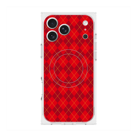 プレミアムスクエアケース with MagSafe［ Argyle - Red ］