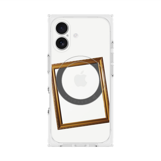 プレミアムスクエアケース with MagSafe［ Photo Frame - White ］