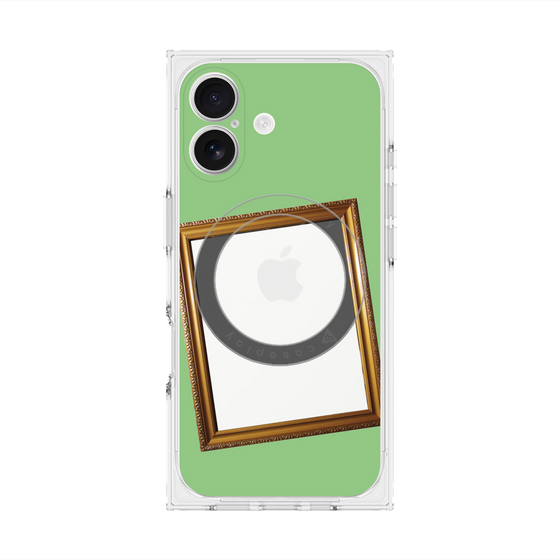 プレミアムスクエアケース with MagSafe［ Photo Frame - Light Green ］