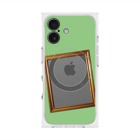 プレミアムスクエアケース with MagSafe［ Photo Frame - Light Green ］