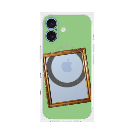 プレミアムスクエアケース with MagSafe［ Photo Frame - Light Green ］