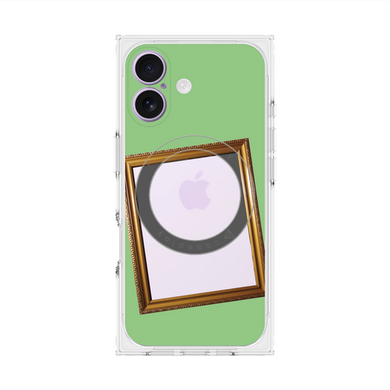 プレミアムスクエアケース with MagSafe［ Photo Frame - Light Green ］
