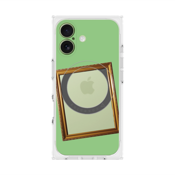プレミアムスクエアケース with MagSafe［ Photo Frame - Light Green ］