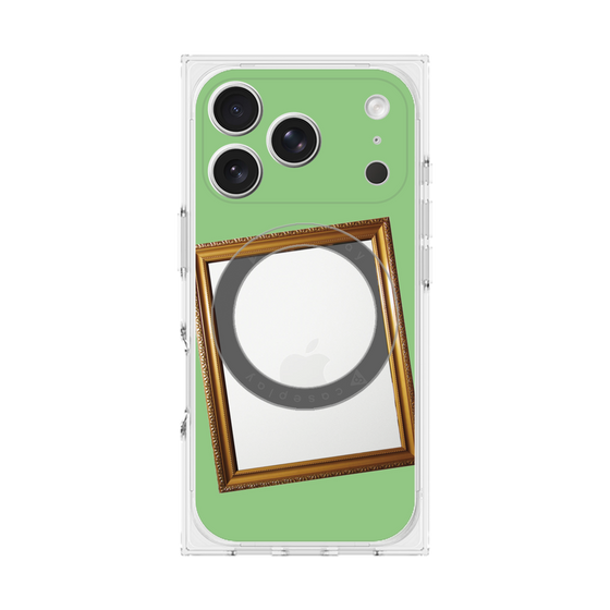 プレミアムスクエアケース with MagSafe［ Photo Frame - Light Green ］