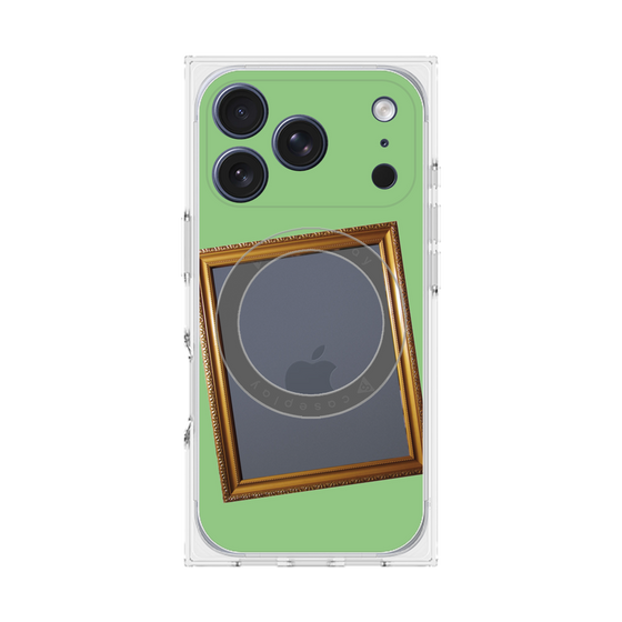 プレミアムスクエアケース with MagSafe［ Photo Frame - Light Green ］
