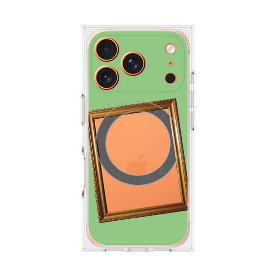プレミアムスクエアケース with MagSafe［ Photo Frame - Light Green ］